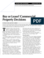 Buy or Lease? Commercial Property Decisions: A Reprint From Tierra Grande, The Real Estate Center Journal