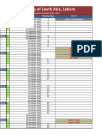 University of South Asia, Lahore: Academic Calendar 2014 - 2015