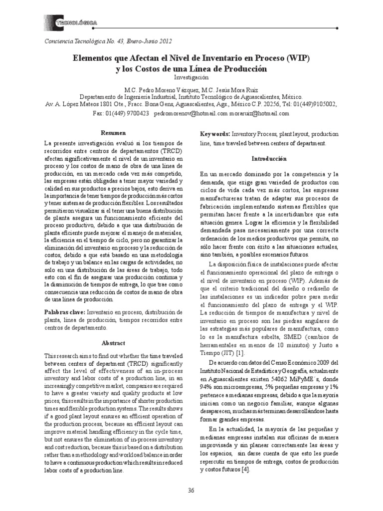 Efectos del WIP en Costos de Producción | PDF | Distribución (comercial ...