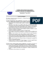 Instituto Universitario Aeronáutico Facultad Ciencias Administración INGENIERÍA SISTEMAS Matemática I Contrato pedagógico