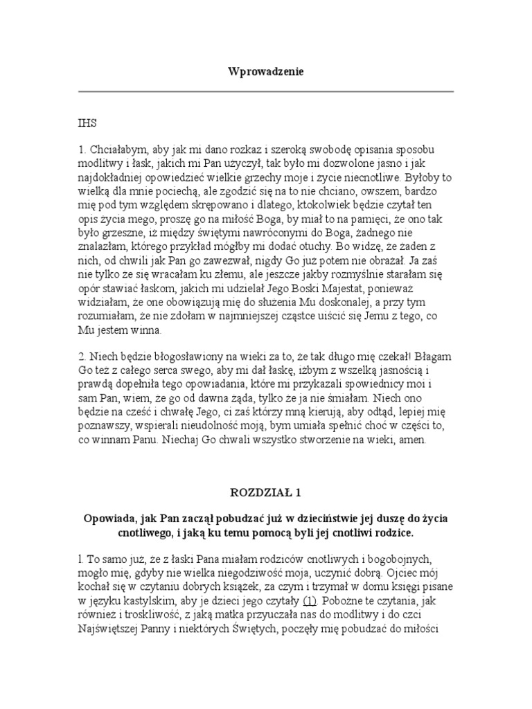 Księga życia Teresa Z Avila Pdf