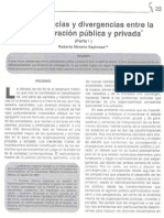 Articulo Convergencias y Divergencias Entre La Administracion Publica y Privada PDF