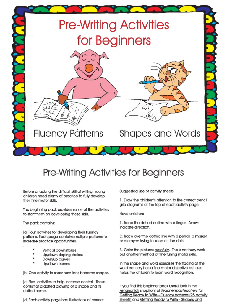 Pre Writing For Beginners | PDF | Learning | Cognitive Science