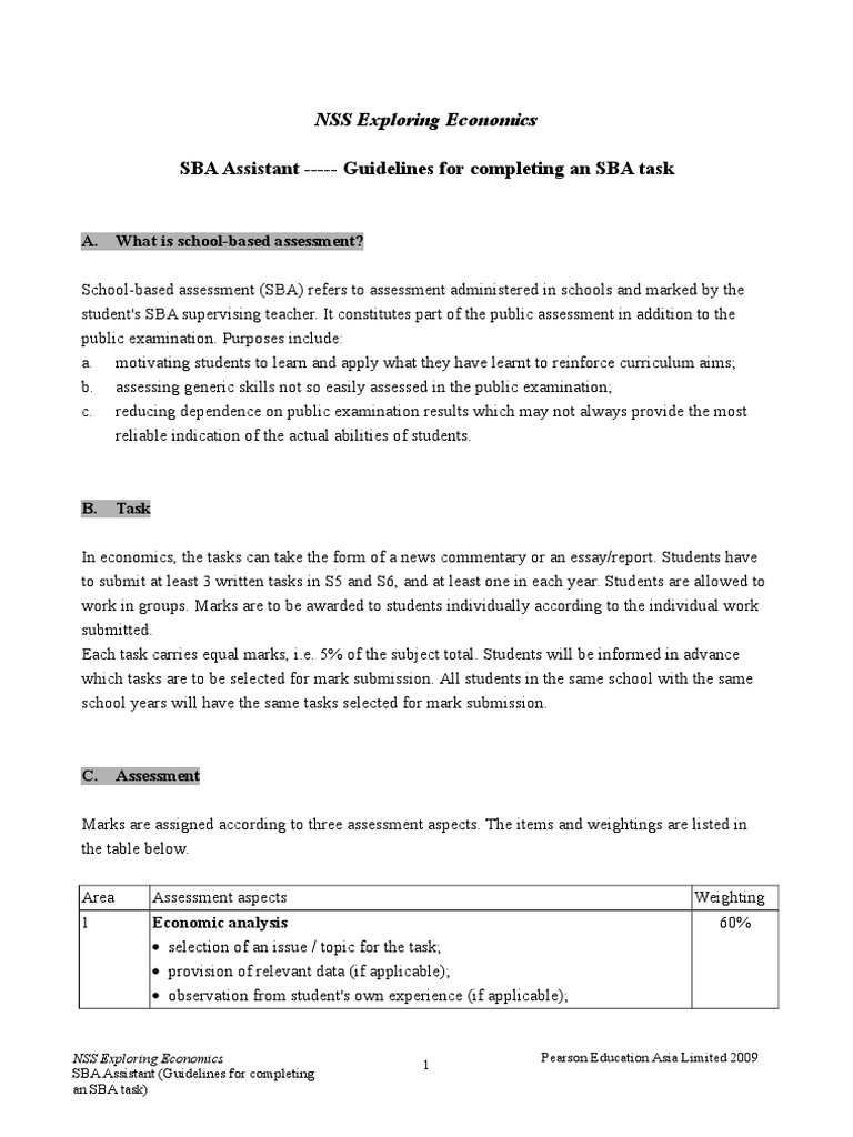 Guidelines For Completing An SBA Task Eng | PDF | Career & Growth ...