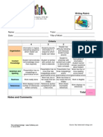 Writing Rubric TLE