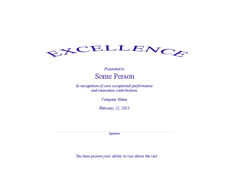 Recognition of Exceptional Performance | PDF | Business | Finance ...