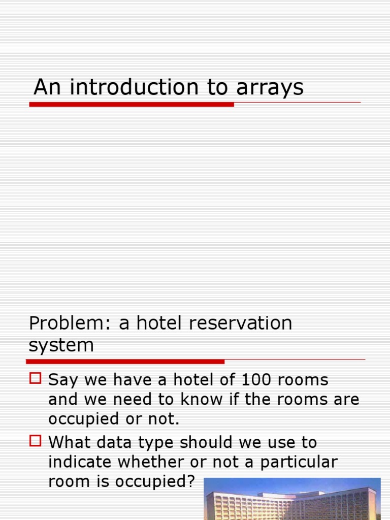 Hotel Room Reservation Arrays | PDF | Array Data Structure | Boolean ...