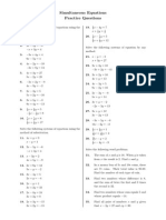 Practice Questions Simultaneous Eq