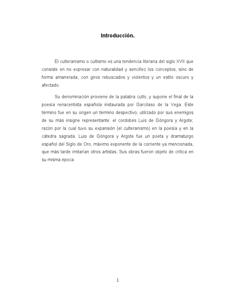 El Culteranismo Pdf Literatura Española Literatura En Español