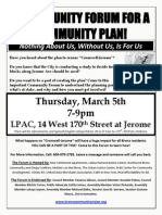 A Community Forum For A Community Plan!: Thursday, March 5th 7-9pm