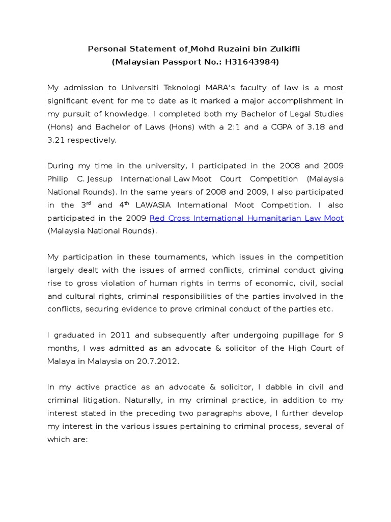 Personal Statement PDF Crime & Violence Crime Thriller