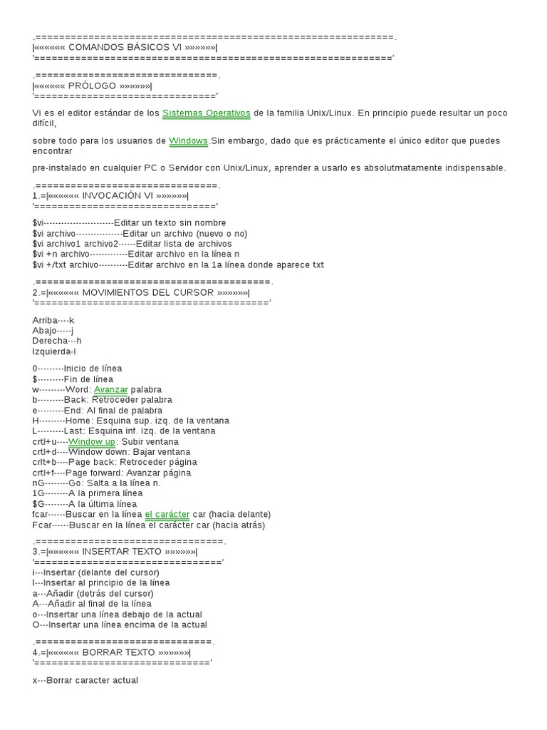 Comandos Basicos Vim | PDF | Archivo de computadora | Arquitectura de ...