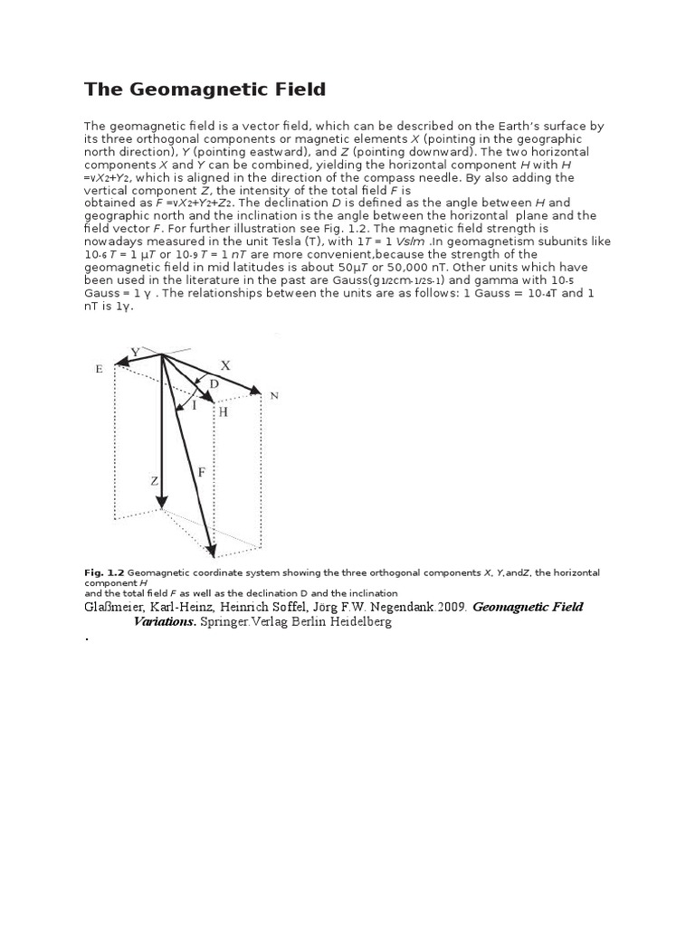 Understanding the Geomagnetic Field Components | PDF
