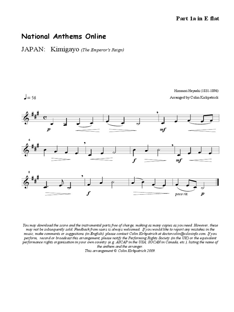 Japanese National Anthem PDF