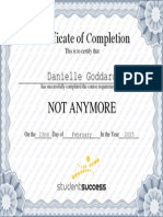 not anymore certificate of completion