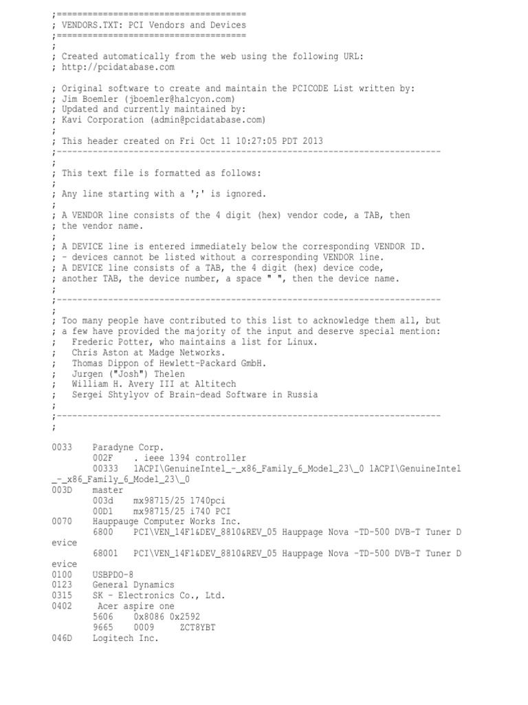 Pci Ven 5372 Dev 6872 Rev 01