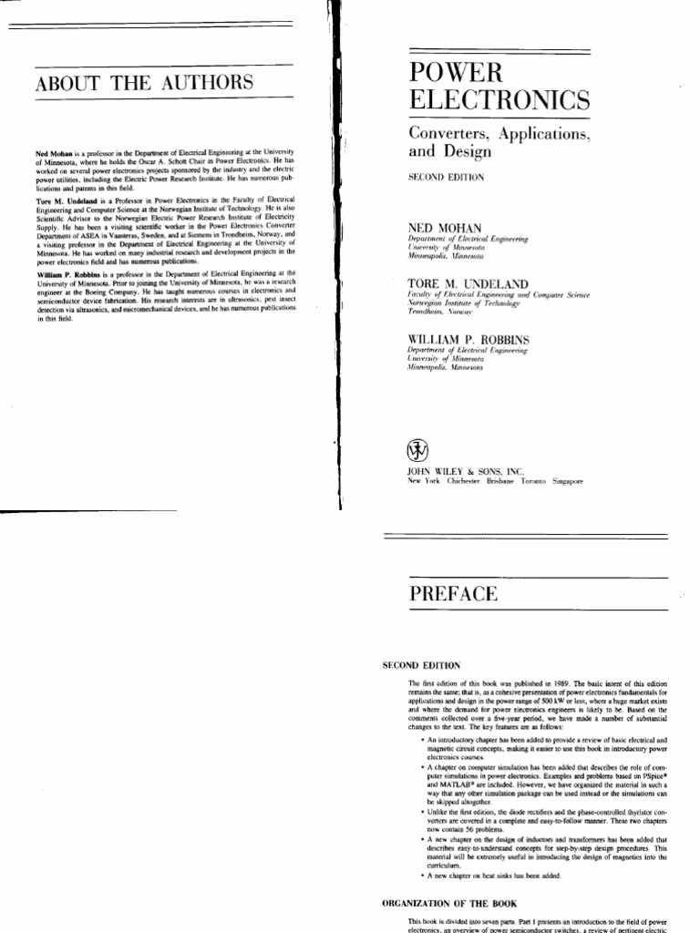 Power Electronics Converters, Applications and Design (Ned Mohan) PDF