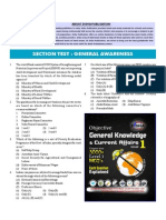 General Awareness Section Test PDF