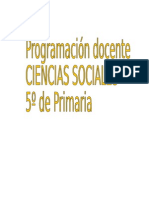 Programacion Docente Ciencias Sociales 5º