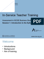In-Service Teacher Training: Assessment in IGCSE Business Studies 0450