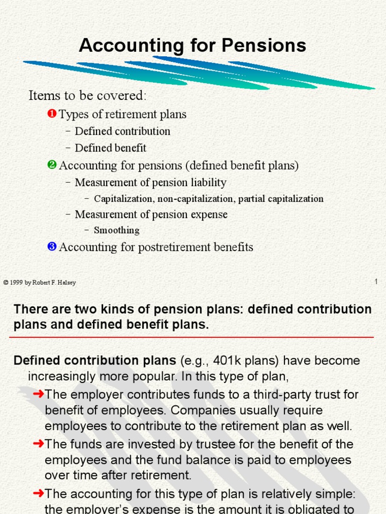 Accounting for Pensions Defined Benefit Pension Plan Pension