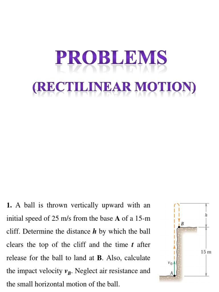 3 Rectilinear Problems PDF Speed Velocity