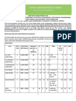 Notification FCI JE Assistant Typist Posts