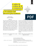 Una vez más sobre la crítica de la crítica de la ideología. La renuncia al ”desenmascaramiento” y el estatuto del discurso foucaultiano