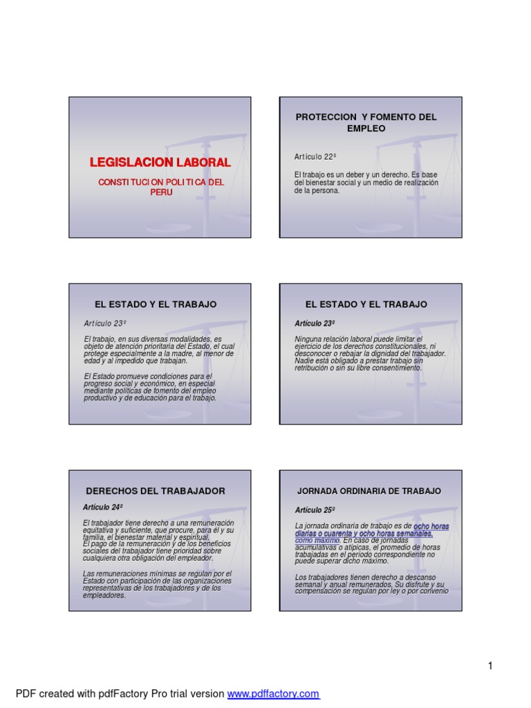 Derechos Laborales en la Constitución Peruana | PDF | Derecho laboral ...