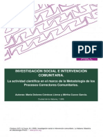 Investigacion Social e Intervencion Comunitaria