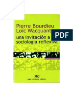 BOURDIEU, Pierre, WACQUANT, Loic, Una Invitacion a La Sociologia Reflexiva