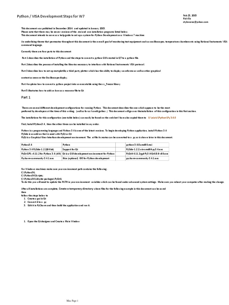 Python VISA Development Steps For W7 | PDF | Graphical User Interfaces ...