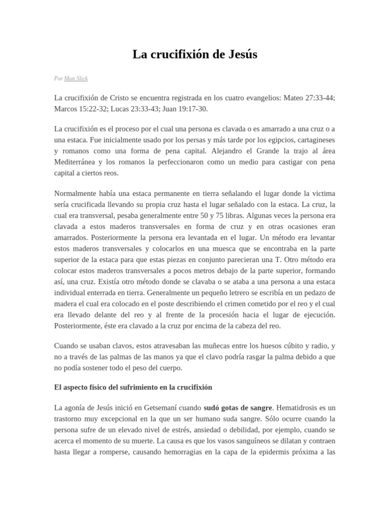 Crucificcion de Jesus | PDF | Crucifixión | Crucifixion de jesus