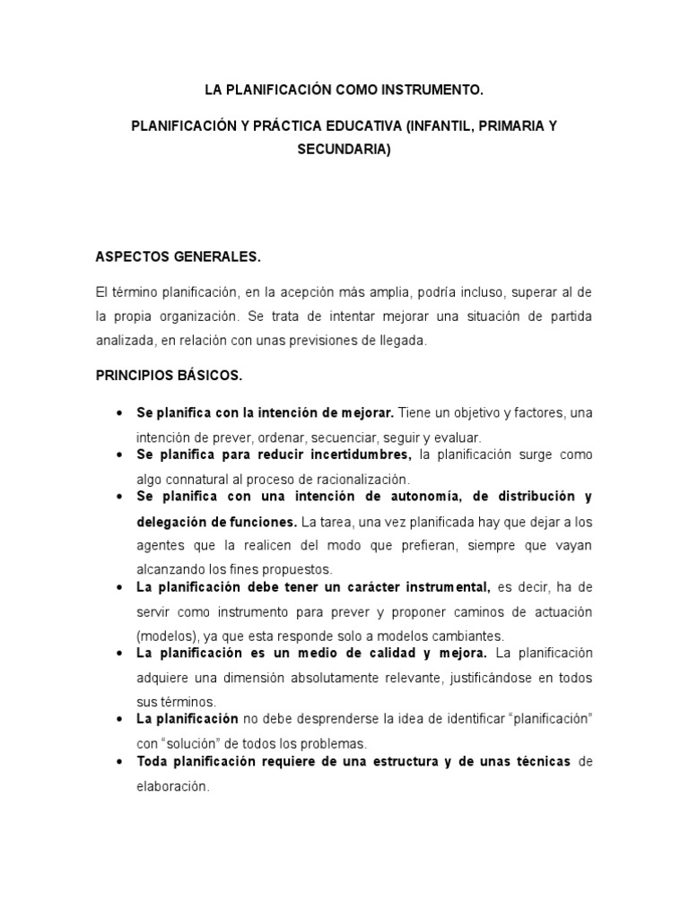 Planificación Educativa Efectiva | PDF | Planificación | Plan de estudios