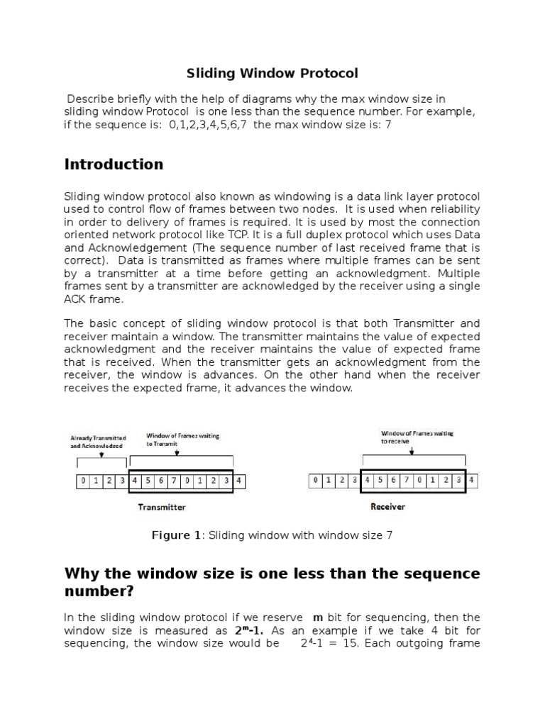 Sliding Window Protocol PDF Transmission Control Protocol