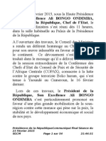 Communiqué Final du Conseil des Ministres du 23 Février 2015