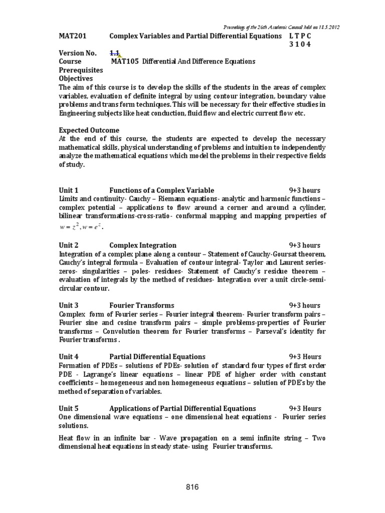 application of complex integration in engineering