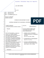 Federal Civil Rights lawsuit filed by James Lomako vs. City of Pasadena