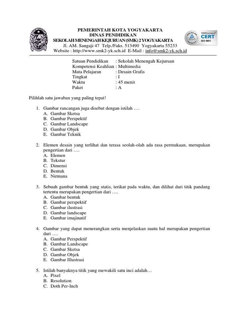 Soal Desain Grafis
