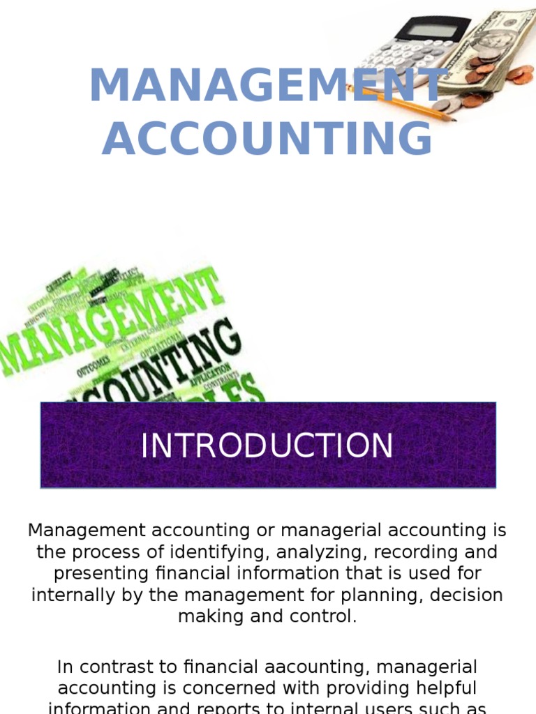 Nature , Scope , Differences AFM Management Accounting Cost Accounting