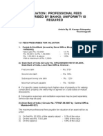 VALUATION PROFESSIONAL FEES of Various Banks