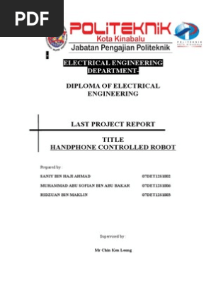 Contoh Laporan Projek Akhir Kejuruteraan Mekanikal Politeknik