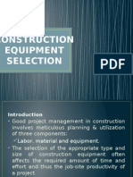 Construction Equipment Selection