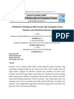 A Model For Selecting An ERP System With Triangular Fuzzy Numbers and Mamdani Inference