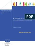 Tingerea Excelenţei Furnizării de Servicii Sociale: Eexaminare Inter Pares Protecţia Socială Incluziunea Socială