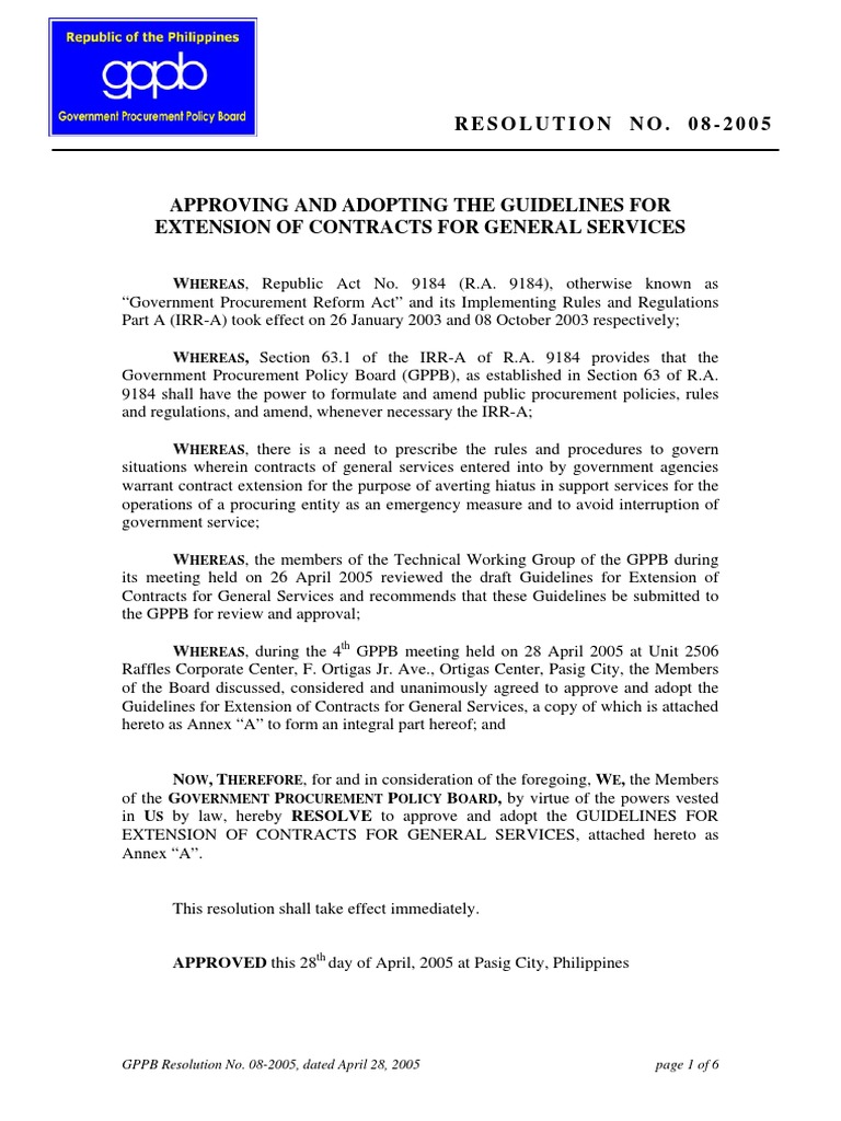 Guide Ext of Contract-Gen Services | PDF | Procurement | Government ...