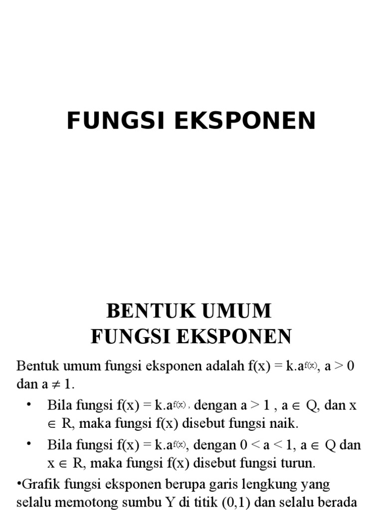 Fungsi Eksponen