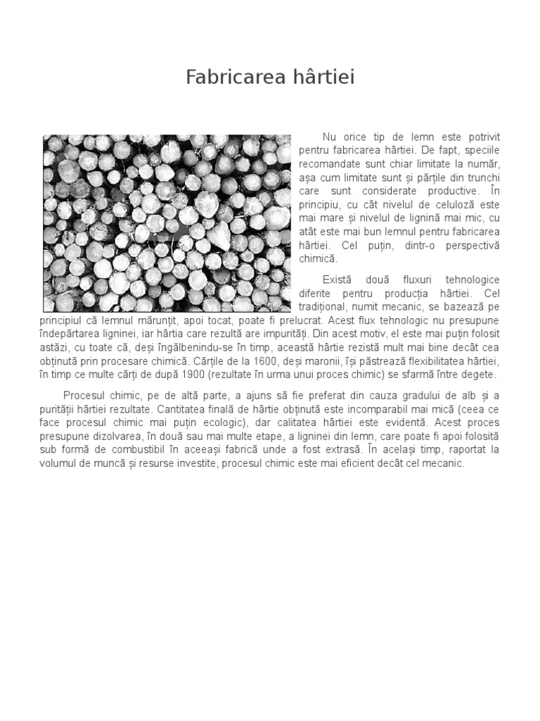 Fabricarea Hârtiei | PDF