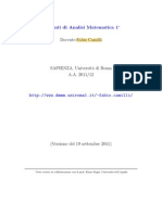 Dispense Di Analisi 1 Del Prof. Fabio Camilli