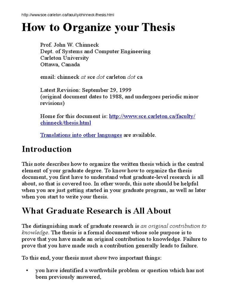 Thesis outline template image